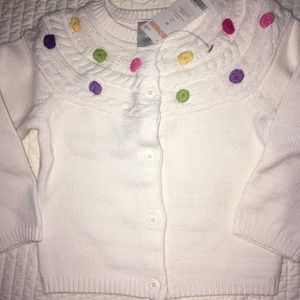 NWT Gymboree Girl’s cream button up sweater w/fits